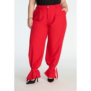 ELOQUII Red Wide Leg Tie Ankle Pants Size 20 NWT